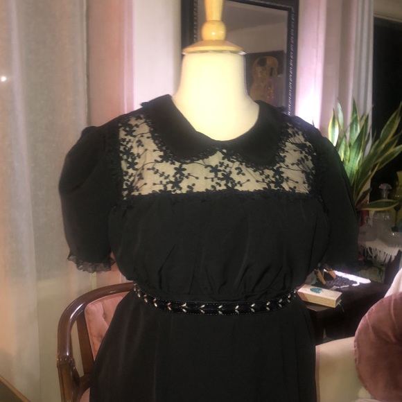 Beautiful black vintage reproduction dress- 40’s 50’s style- lace detailing- 3X - Picture 4 of 10